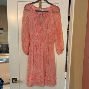 Diane Von Furstenberg Pink Long Sleeve Dress